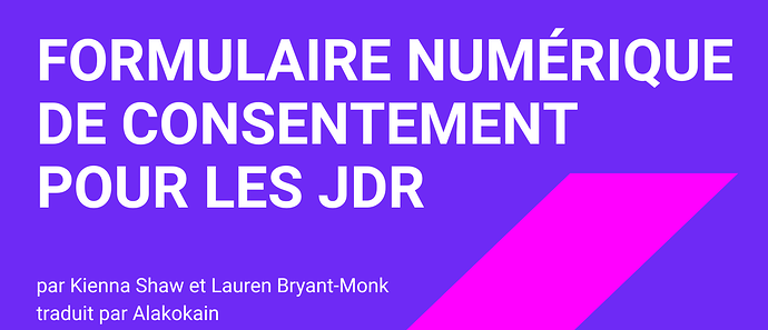 Formulaire numérique de consentement pour les JDR